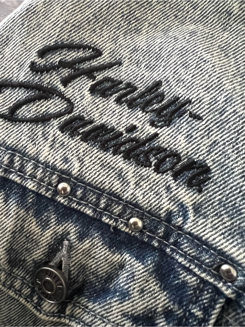 Harley-Davidson WOMEN'S ROSE & THORN BLING DENIM JACKET Size Large - Picture 6 of 13